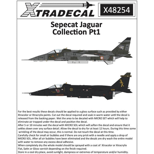 Xtradecal X48254 BAC/SEPECAT Jaguar GR.1/GR.1A 1:48 Decal Collection Pt.1