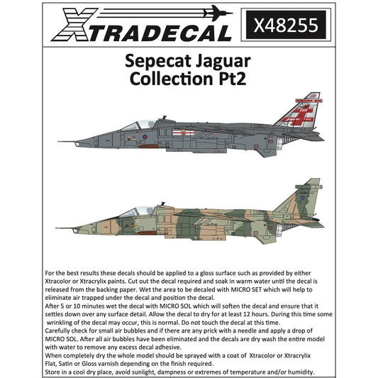 Xtradecal X48255 BAC/SEPECAT Jaguar GR.1/GR.1A 1:48 Decal Collection Pt.2