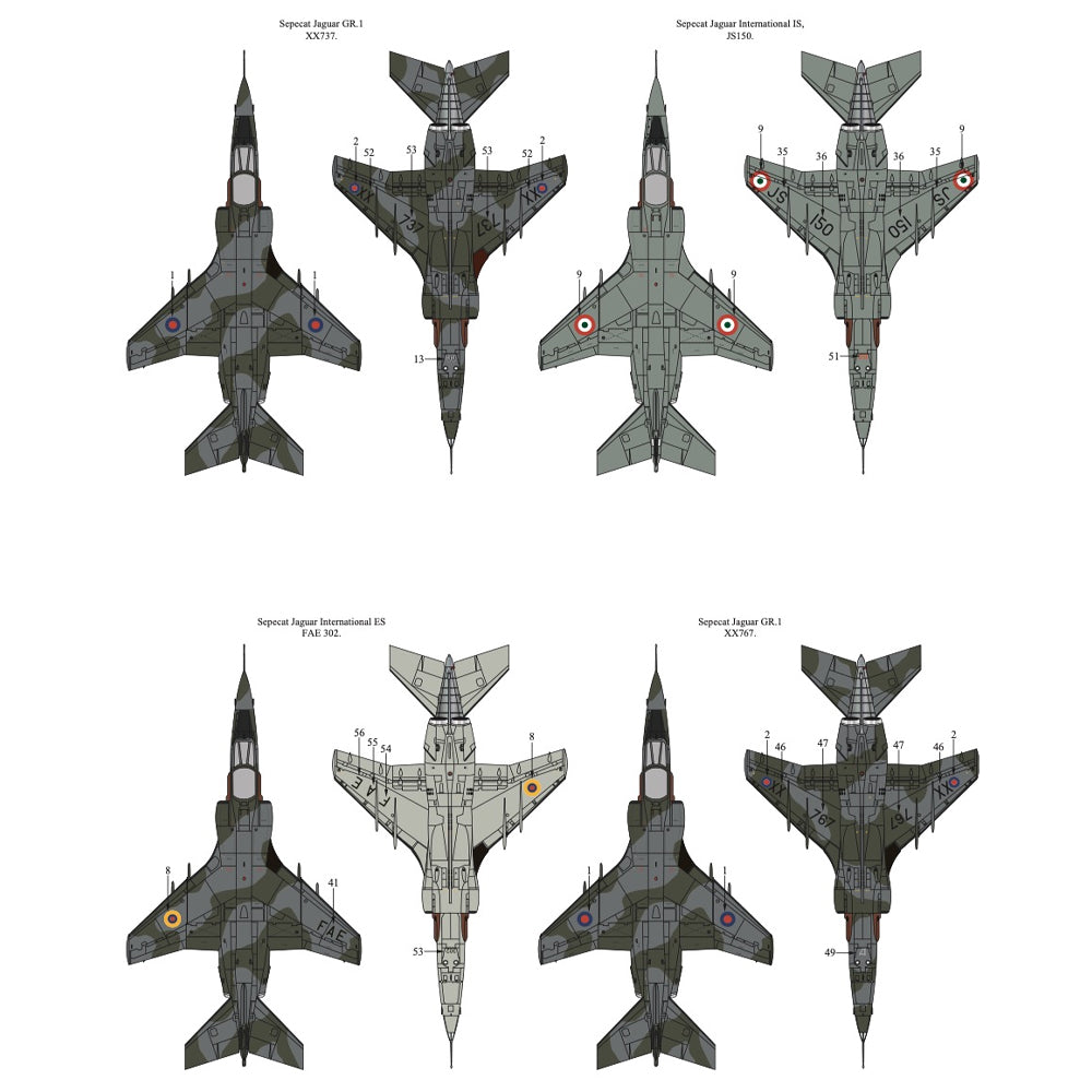 Xtradecal X48255 BAC/SEPECAT Jaguar GR.1/GR.1A 1:48 Decal Collection Pt.2