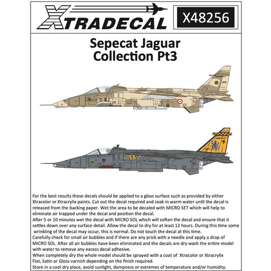 Xtradecal X48256 BAC/SEPECAT Jaguar GR.1/GR.1A 1:48 Decal Collection Pt.3
