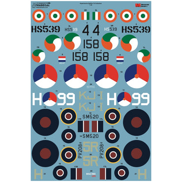 Xtradecal 48259 Supermarine Spitfire T.9 Collection 1:48 Model Kit Decals