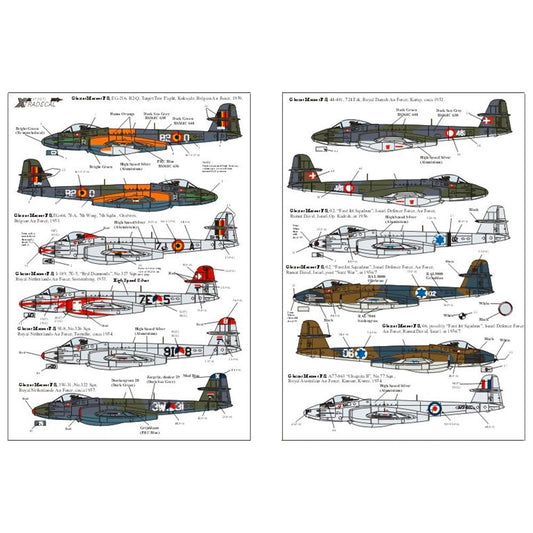 Xtradecal 72071 Gloster Meteor F8s Foreign Air Forces 1:72 Decals Airfix A04064
