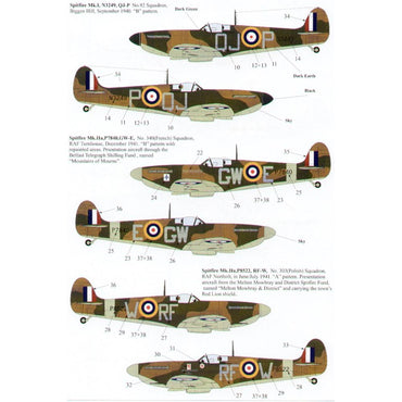 Xtradecal 72075 Spitfire Mk.I/MK.II 1:72 Model Kit Decals