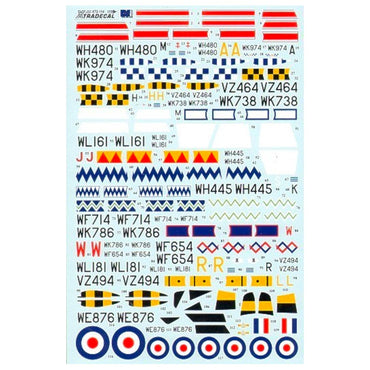 Xtradecal 72114 Gloster Meteor F8 RAF 1:72 Decal Set Airfix A04064