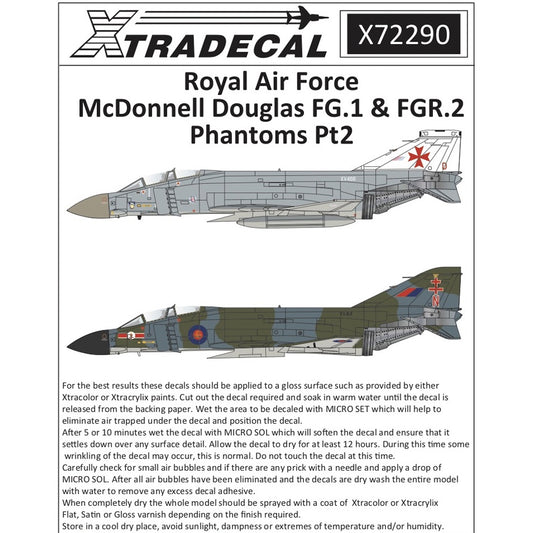 Xtradecal 72290 RAF McDonnell Douglas FG.1 & FGR.2 Phantoms Pt. 2 1:72 Decal Set