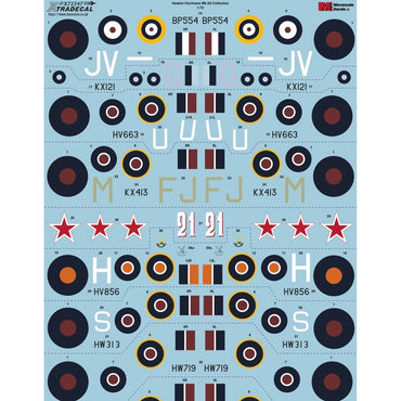 Xtradecal 72347 Hawker Hurricane Mk. IId Collection 1:72 Model Kit Decal Set