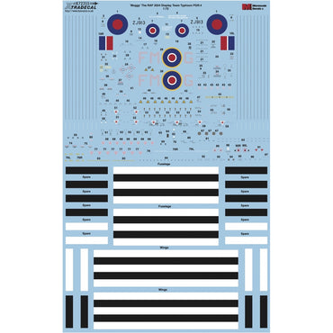 Xtradecal 72355 'Moggy' RAF 2024 Display Team Typhoon FGR.4 1:72 Model Decal Set