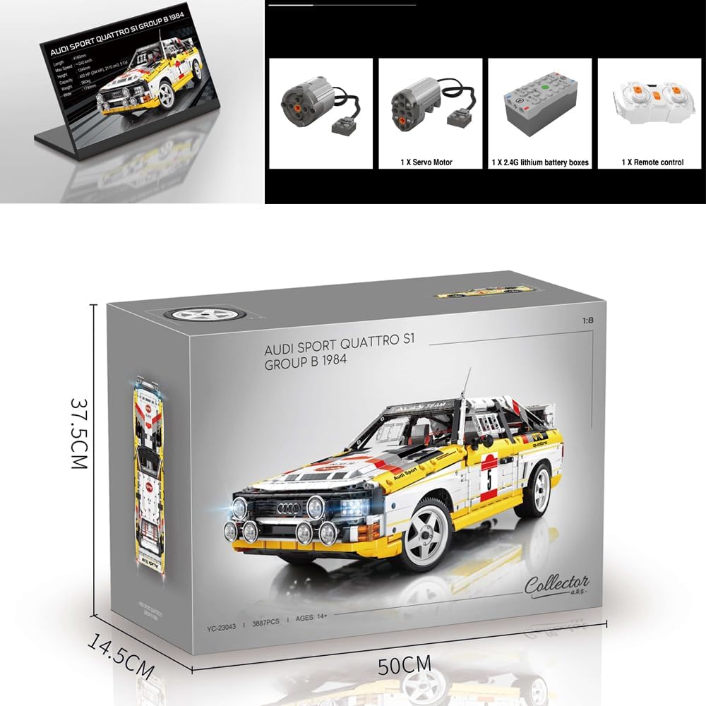 Bole Brick Audi Sport Quattro S1 Group B 1984 Brick Model 3880pcs