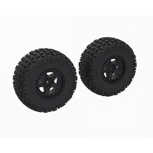 Arrma DBOOTS FORTRESS SC Tyres Set Pre-Glued Black (2) 1/10 Short Course RC