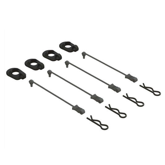 Arrma 390294 Body Clip Retainers x4 1:5 Scale - Black