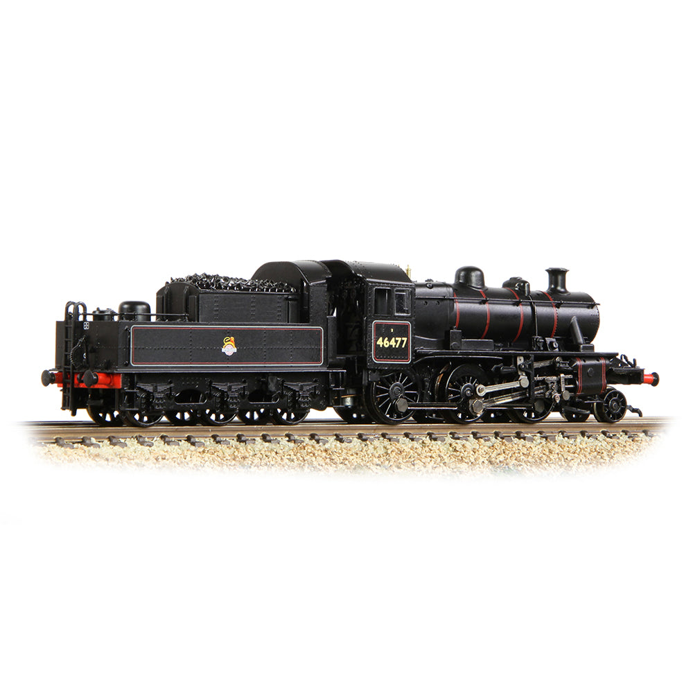 Graham Farish 372-626A LMS Ivatt 2MT 46477 BR Lined Black (Early Emblem) N Gauge