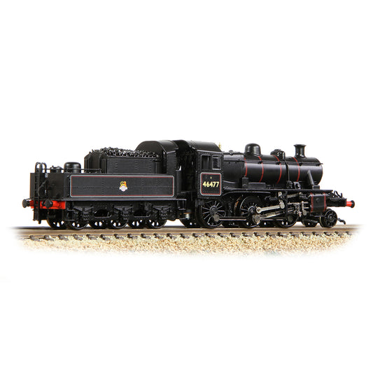 Graham Farish 372-626A LMS Ivatt 2MT 46477 BR Lined Black (Early Emblem) N Gauge
