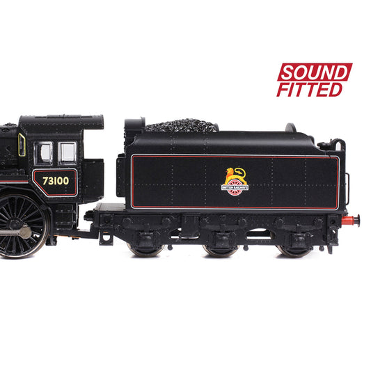 Graham Farish 372-727BSF BR Standard 5MT with BR1B Tender 73100 BR Lined Black (Early Emblem) N Gauge