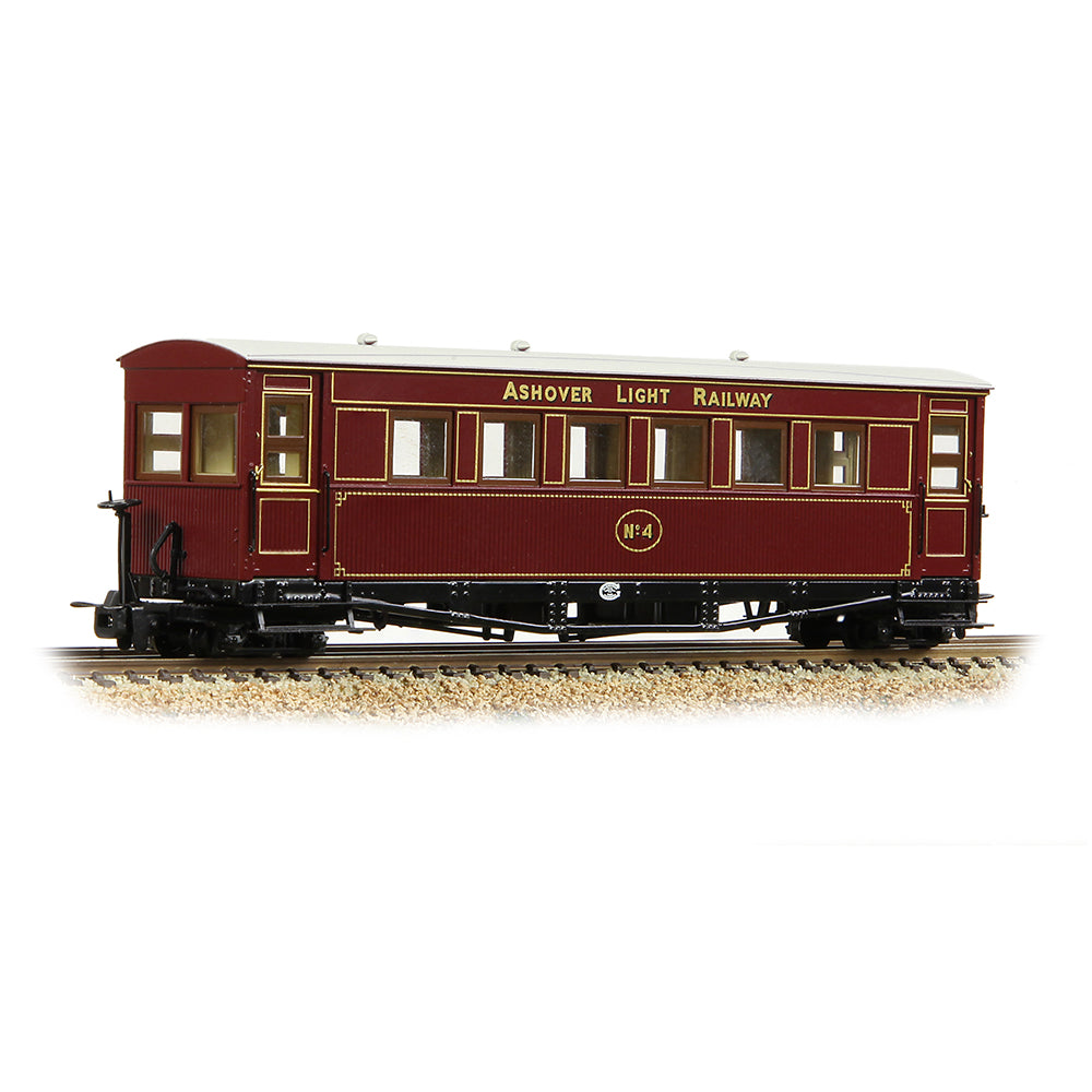 Bachmann Narrow Gauge 394-025A Gloucester Bogie Coach Ashover L.R. Crimson No.4 OO9 Gauge