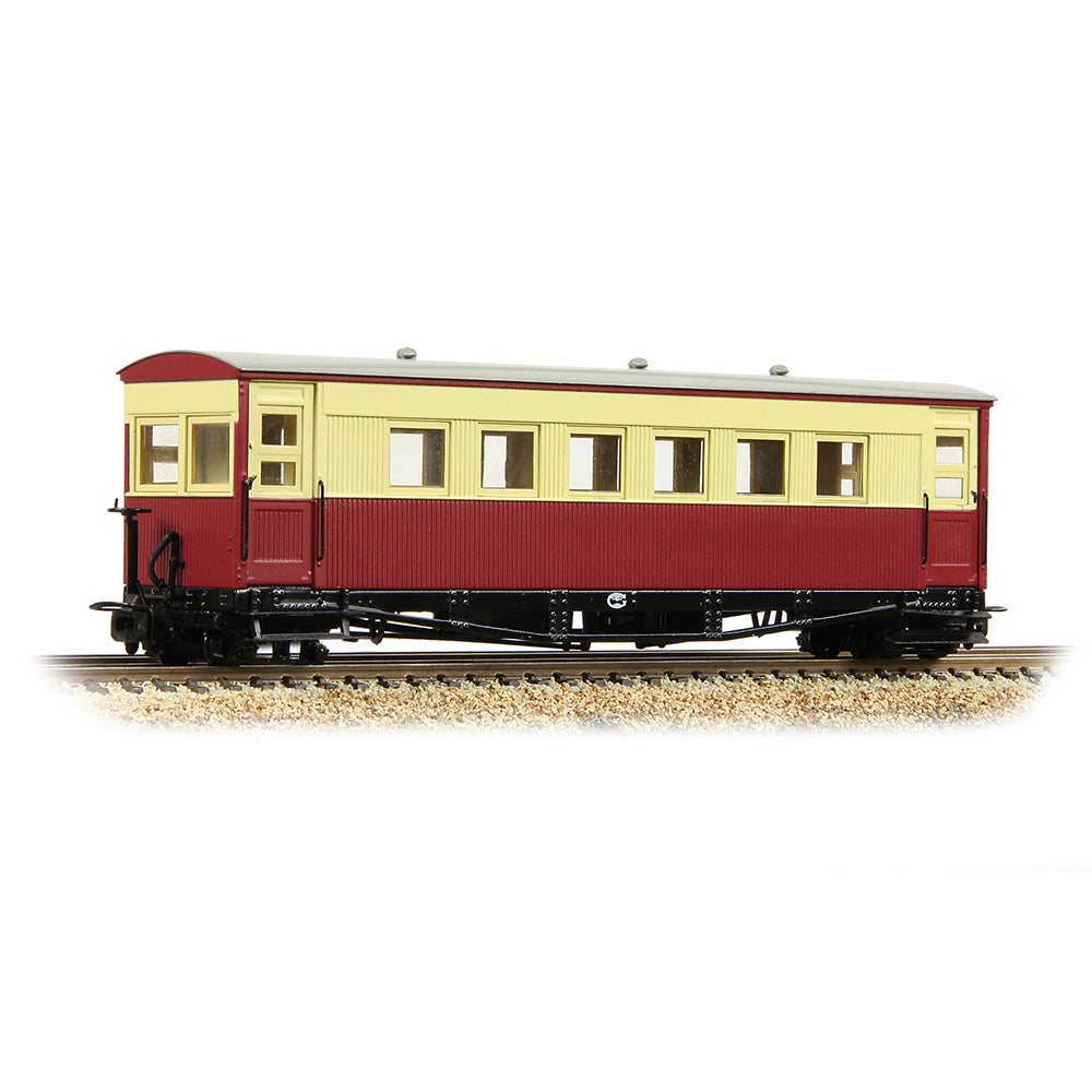 Bachmann Narrow Gauge 394-027 Gloucester Bogie Coach Lincolnshire Coast L.R. Crimson & Cream OO9 Gauge
