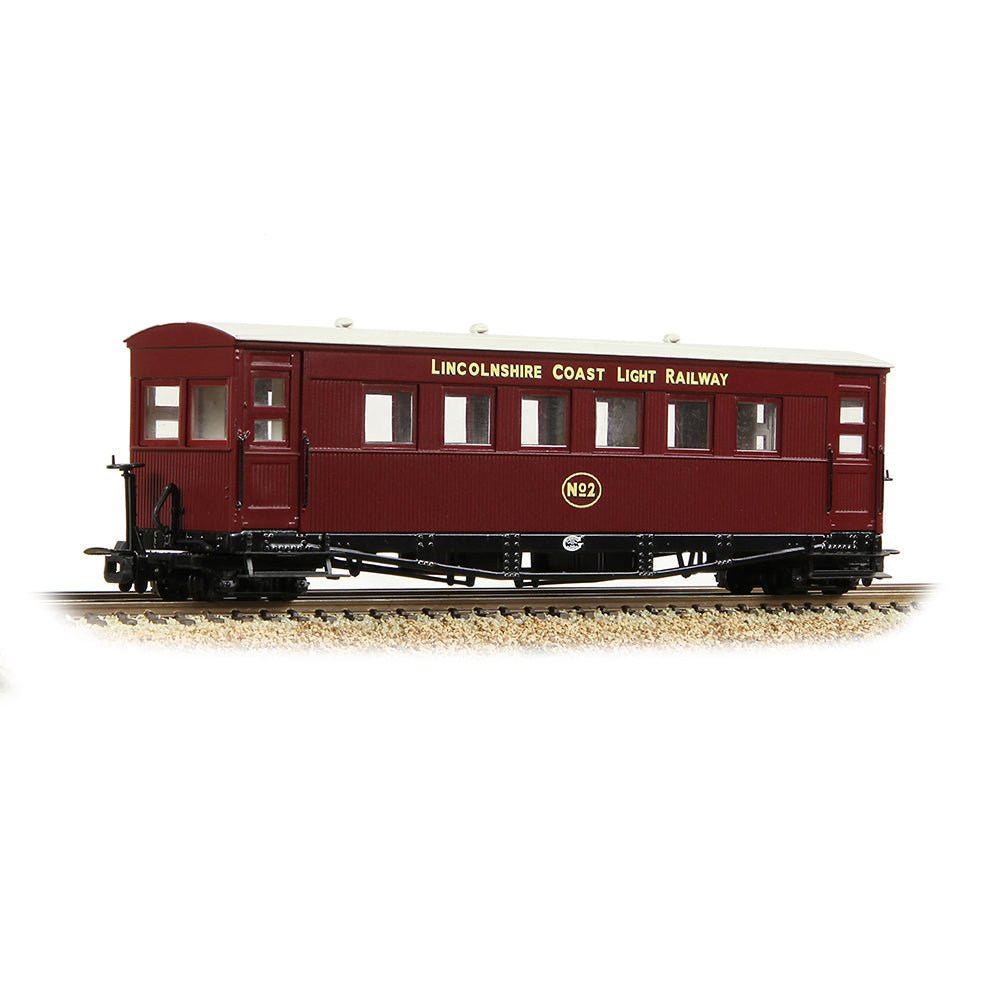Bachmann Narrow Gauge 394-028 Gloucester Bogie Coach Lincolnshire Coast L.R. Maroon OO9 Gauge