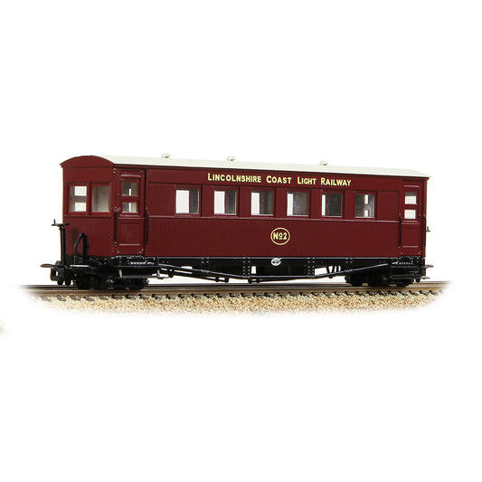 Bachmann Narrow Gauge 394-028 Gloucester Bogie Coach Lincolnshire Coast L.R. Maroon OO9 Gauge