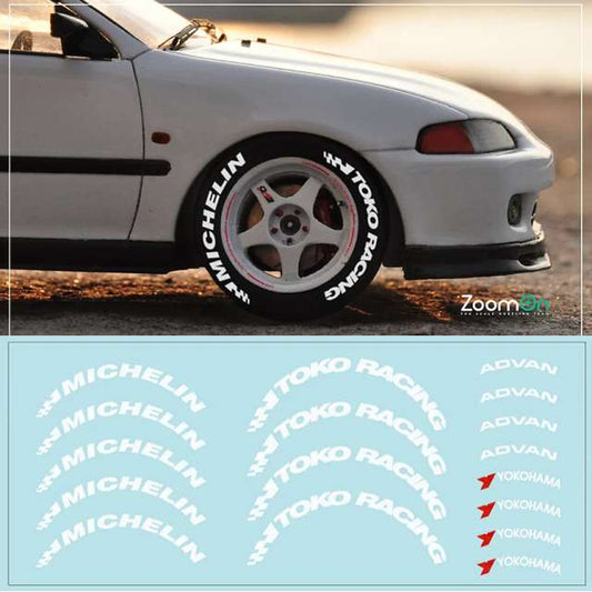 ZoomOn 1:24 Tyre Decals Set (A) ZD053