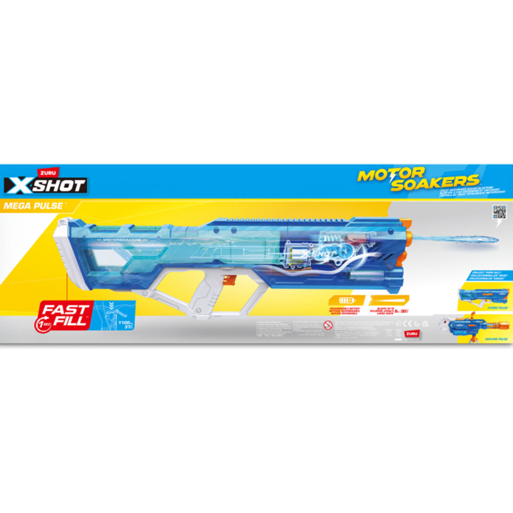 Zuru XShot Water Mega Pulse Motor Soakers Water Blaster Fast-Fill - Blue