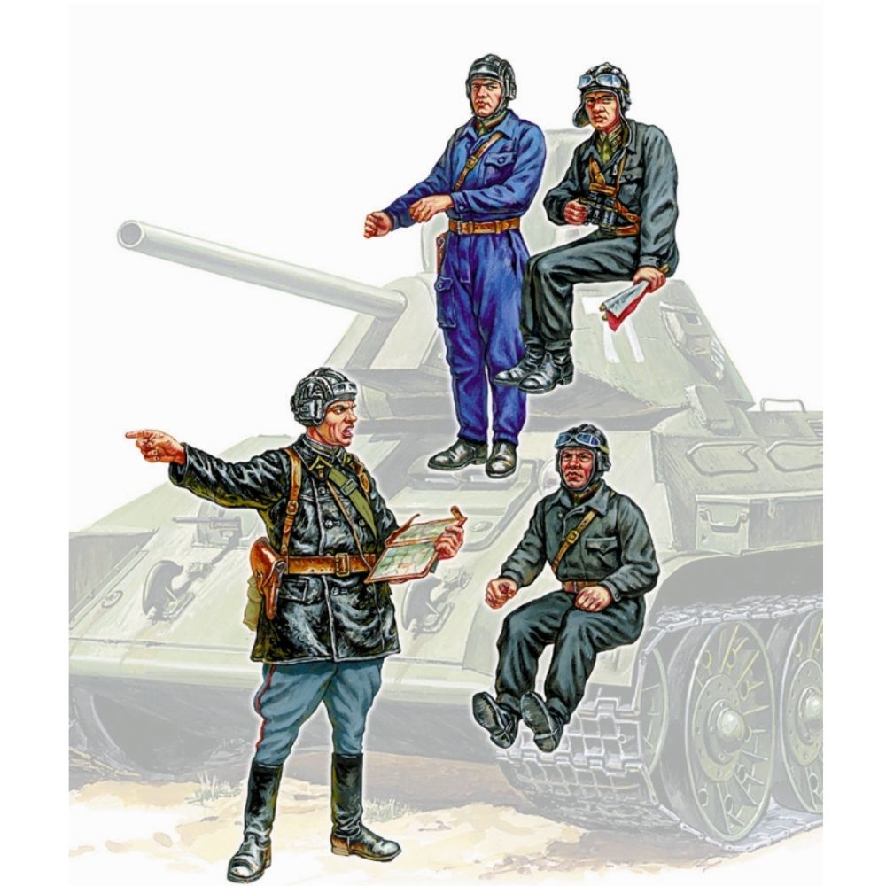 Zvezda 3504 WWII Soviet Tank Crew (4 Figures) 1:35 Model Kit