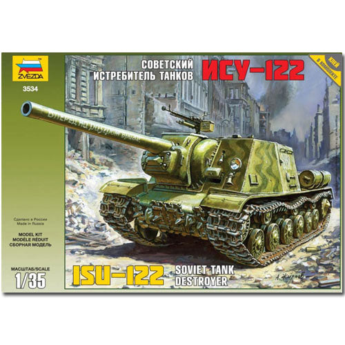 ZVEZDA 3534 ISU-122 Soviet Tank Destroyer 1:35 Military Model Kit