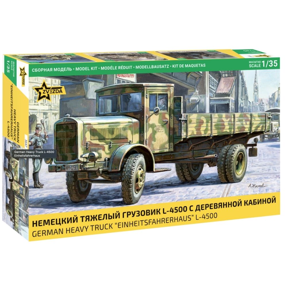 Zvezda 3647 German Heavy Truck L-4500 Einheitsfahrerhaus 1:35 Model Kit
