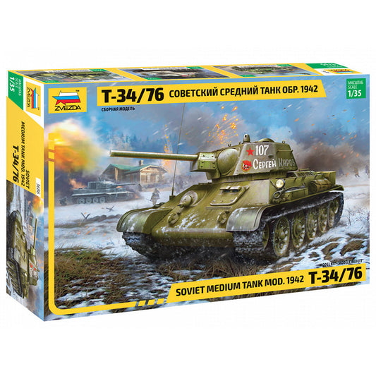 ZVEZDA 3686 T-34/76 Soviet Medium Tank 1:35 Military Model kit