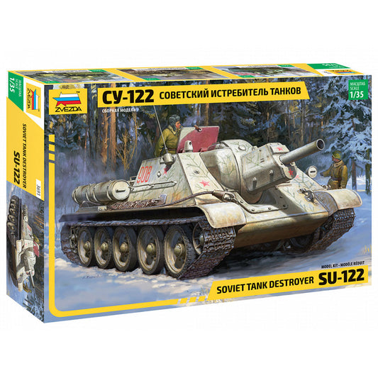 Zvezda Z3691 Su-122 Soviet Self - Propelled Gun Wwii 1:35 Plastic Model Kit