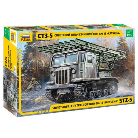 Zvezda Soviet STZ-5 with BM-13 Katyusha Artillery 1:35 Model Kit 3700
