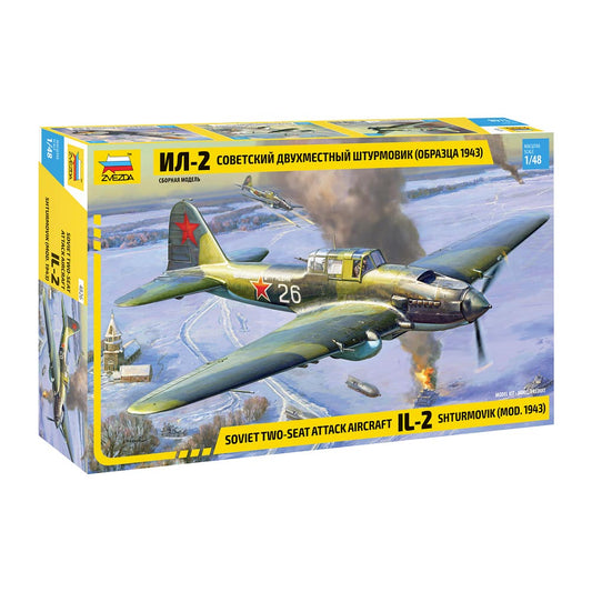 Zvezda Ilyushin IL-2 Stormovik 1943 Soviet Plane 4826 1:48 Plastic Model Kit