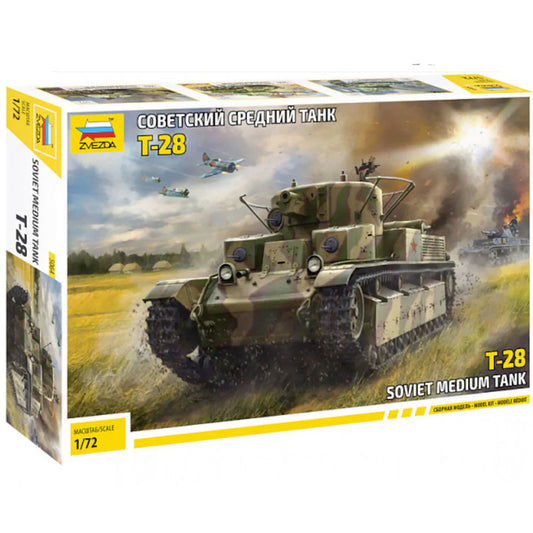Zvezda Z5064 T-28 Soviet Heavy Tank Wwii 1:72 Plastic Model Kit