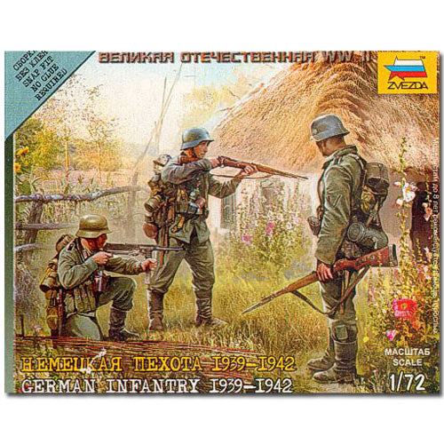 ZVEZDA 6105 German Infantry East Front 1941 Snap Fit Model Kit 1:72