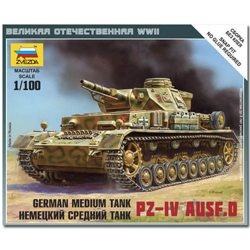 ZVEZDA 6151 Pz Iv Ausf.D Snap Fit Snap Fit Model Kit 1:100