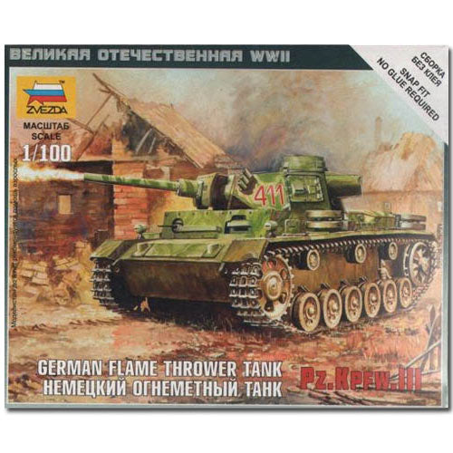 ZVEZDA 6162 Panzer III Flamethrower Tank Model Kit 1:100