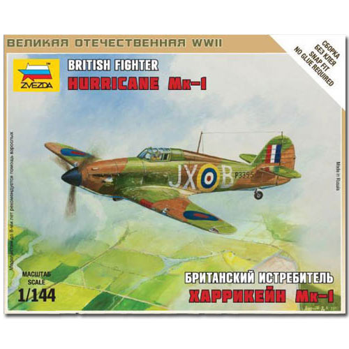 ZVEZDA 6173 British Fighter Hurricane Mk1 Model Kit 1:144