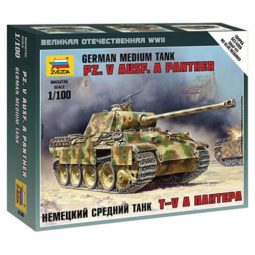 Zvezda 6196 WWII Panther Ausf A 1:100 Snap Fit Military Model Kit