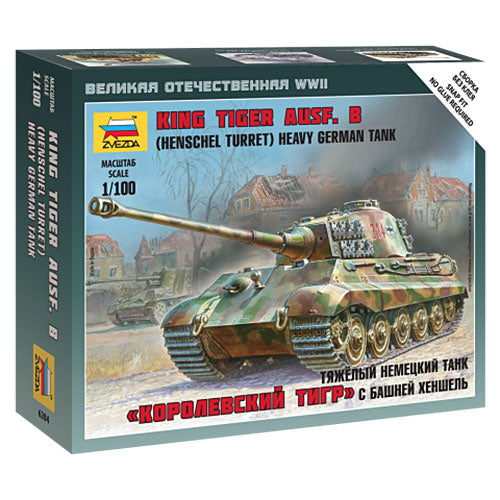 Zvezda 6204 Sd.kfz 182 King Tiger Henschel 1:100 Snap Fit Tank Model Kit