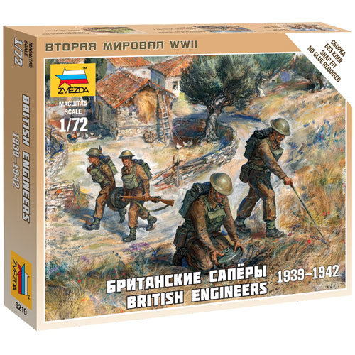 ZVEZDA 6219 British Engineers 1939-42 1:72 Snap Fit Model Kit