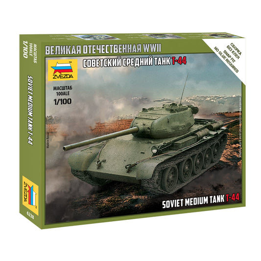 ZVEZDA 6238 T-44 Medim Soviet Tank 1:100 Tank Model Kit