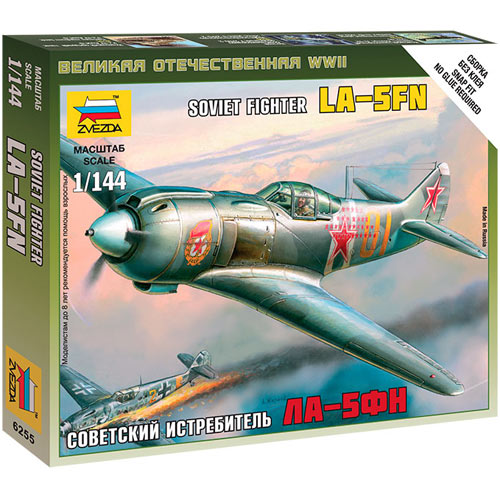 ZVEZDA 6255 Soviet WWII Fighter La-5FN 1:144 Snap Fit Aircraft Model Kit