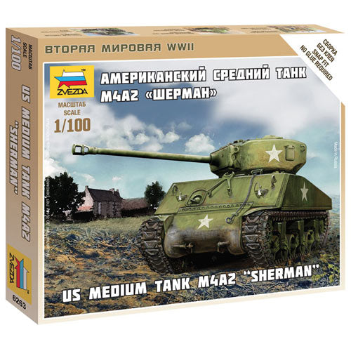 ZVESDA 6263 Sherman M-4 Tank 1:100 Model Kit