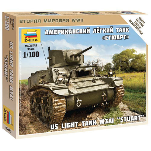 ZVEZDA 6265 Stuart M3A1 US Light Tank 1:100 Model Kit