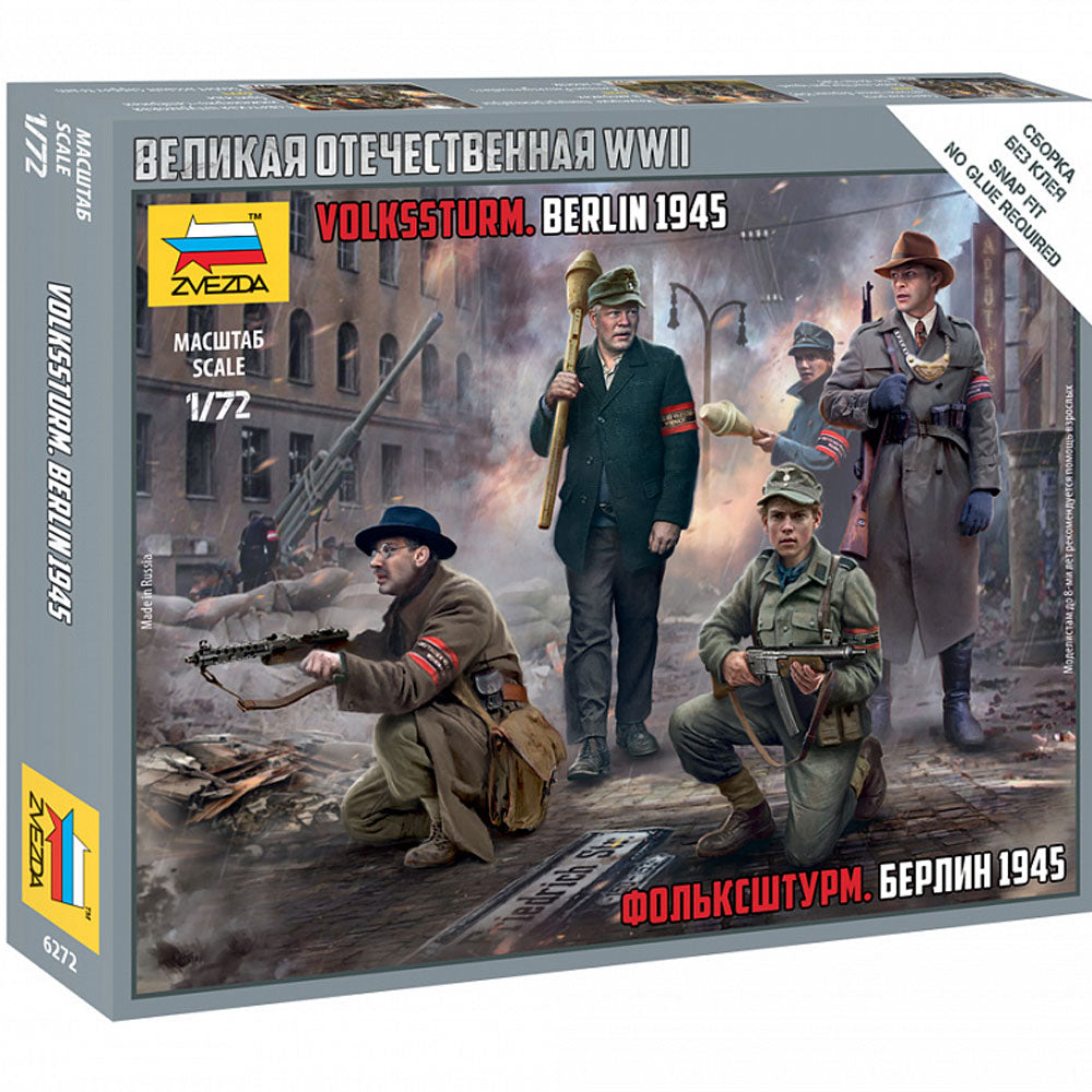 Zvezda 6272 German  Volkssturm Snap Fit Figures 1:72 Plastic Model Kit