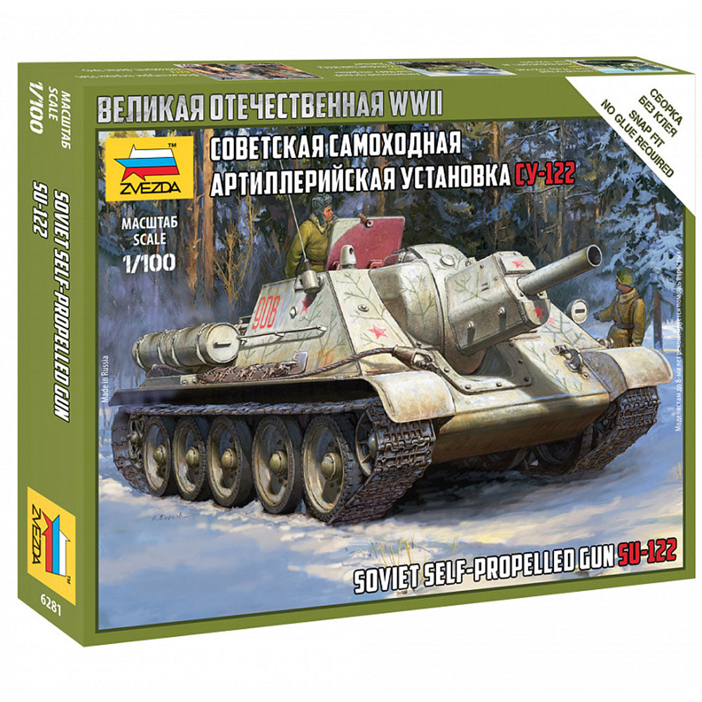 ZVEZDA 6281 Soviet Self-Propelled Gun SU-122 1:100 Military Model Kit