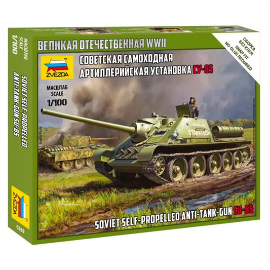 Zvezda 6289 SU-85 Self Propelled Anti-Tank Gun 1:100 Model Kit