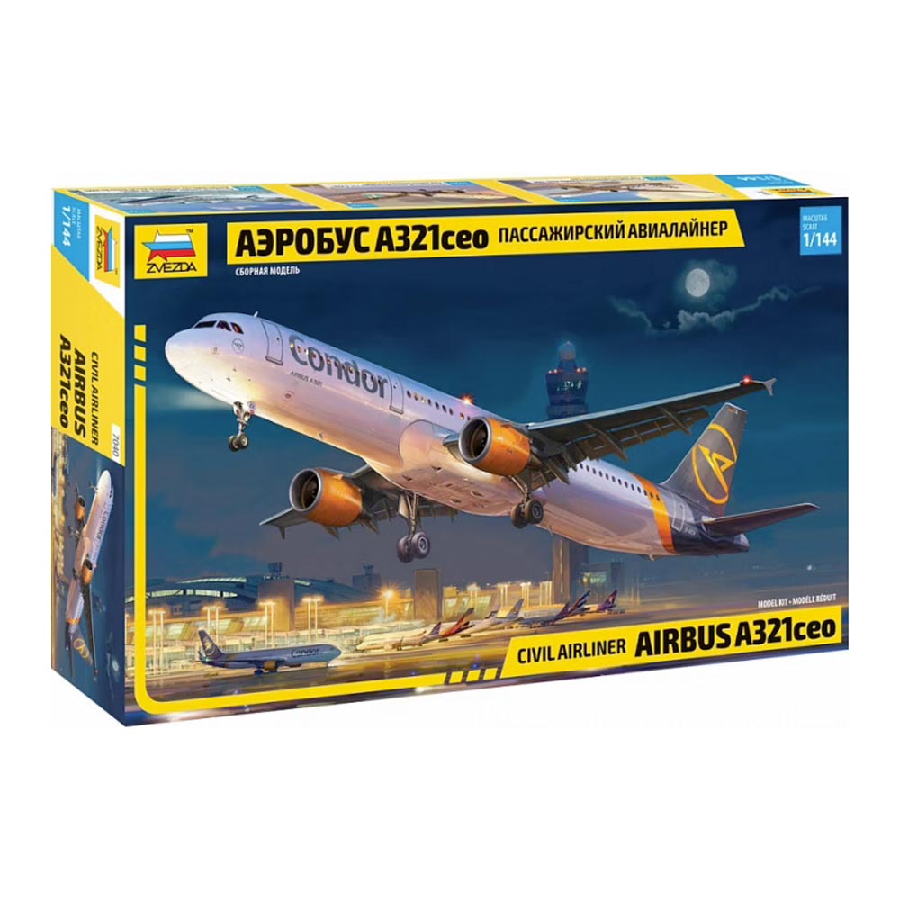 Zvezda Airbus A321ceo 1:144 Plastic Model Kit 7040