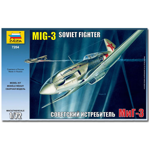 ZVEZDA 7204 Mig-3 Soviet Fighter Aircraft Model Kit 1:72