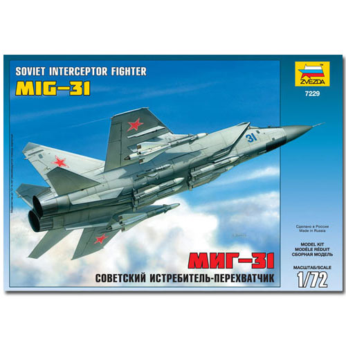 ZVEZDA 7229 Mig-31 Fighter Interceptor Aircraft Model Kit 1:72
