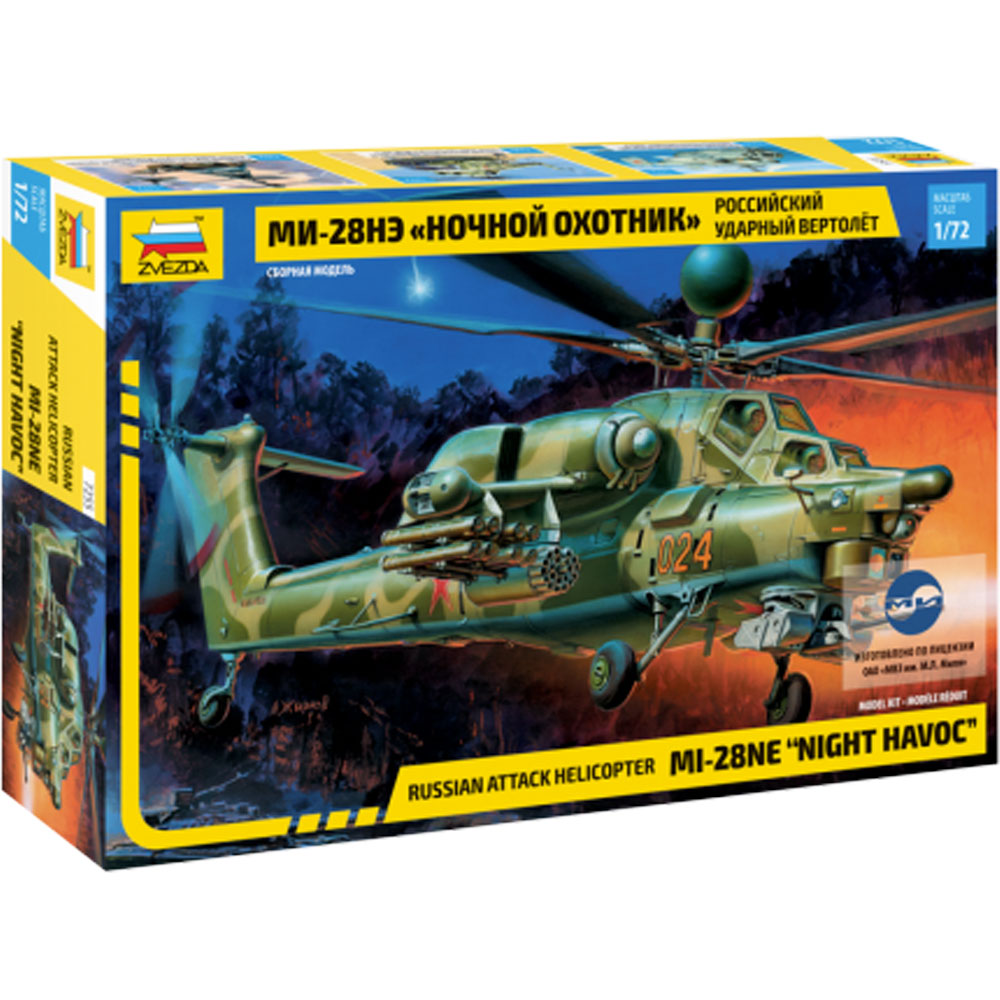 ZVEZDA Mil Mi-28ME HAVOC Russian Attack Helicopter 1:72 Plastic Model Kit Z7255
