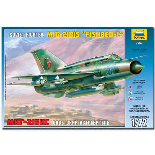 ZVEZDA V7259 Soviet Fighter Mig 21 Pf Aircraft Model Kit 1:72
